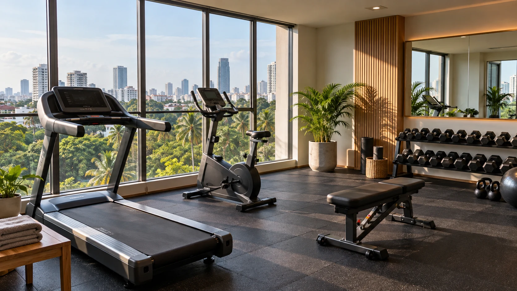 Apartment building fitness facilities